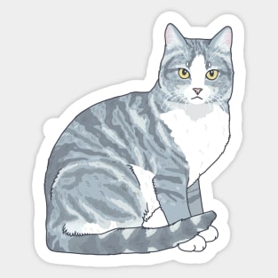 Gray Tabby Cat Sticker